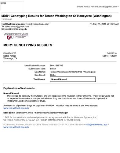 WashingtonTestMDR1 Genotyping Results for Tercan Washington Of Honeytree (Washington).pdf